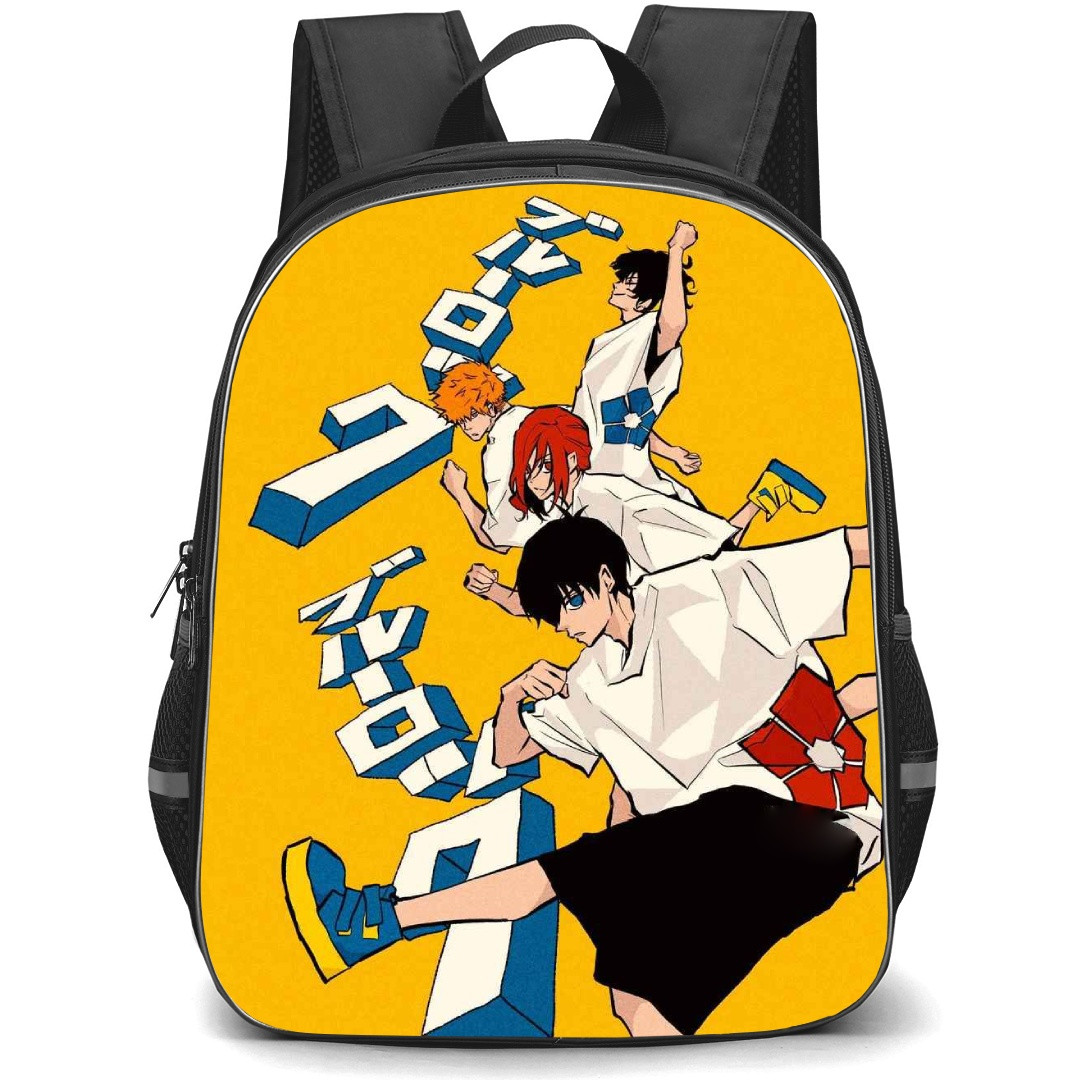 Blue Lock Backpack StudentPack - Team White Illustration On Yellow Background