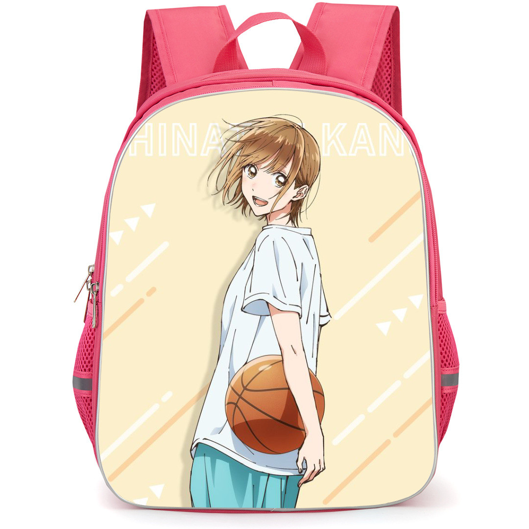 Blue Box Chinatsu Kano Backpack StudentPack - Chinatsu Kano Looking Back Illustration Art On Beige Background
