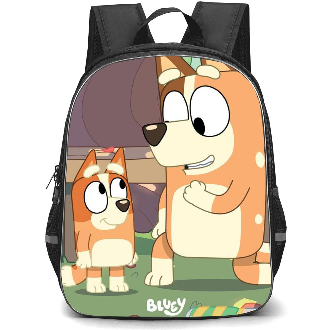 Bluey School Backpack StudentPack - Bingo and Chilli Talking Illustration