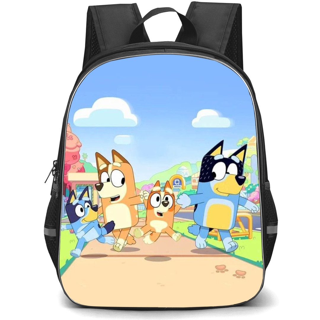 Bluey School Backpack StudentPack - Bluey Family Walking Illustration