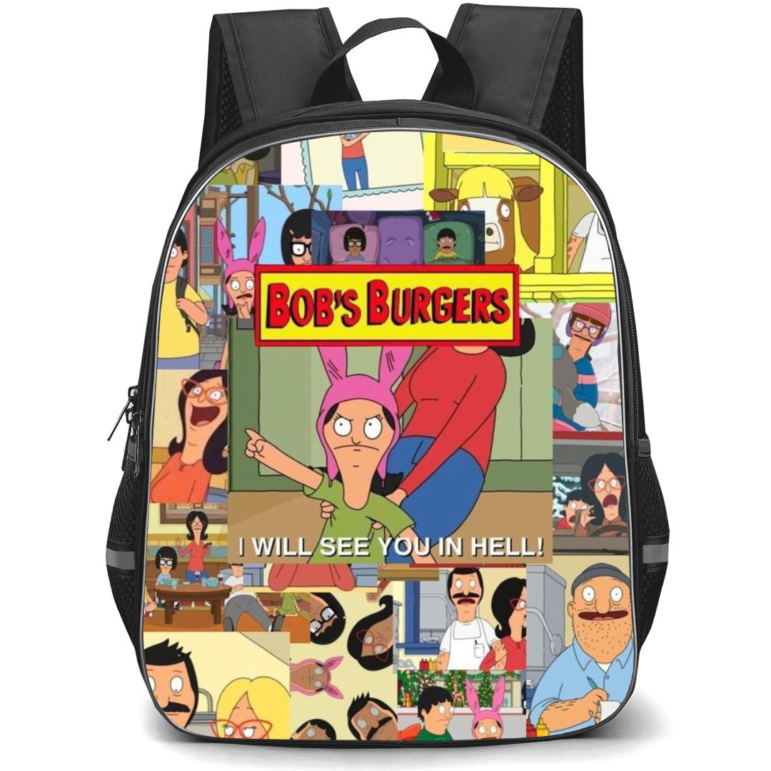 Bob's Burger Backpack StudentPack - Characters Collage I Will See You In Hell