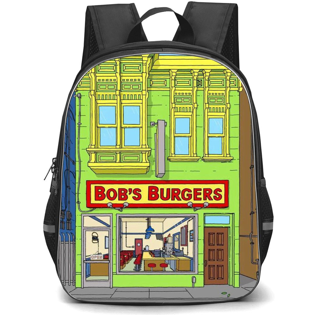 Bob's Burger Backpack StudentPack - Bob's Burger Restaurant Yellow Green