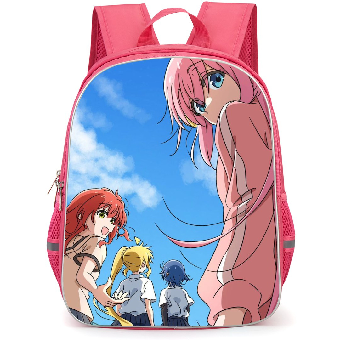 Bocchi The Rock Backpack StudentPack - Bocchi The Rock Character On Blue Sky Amine Art Poster