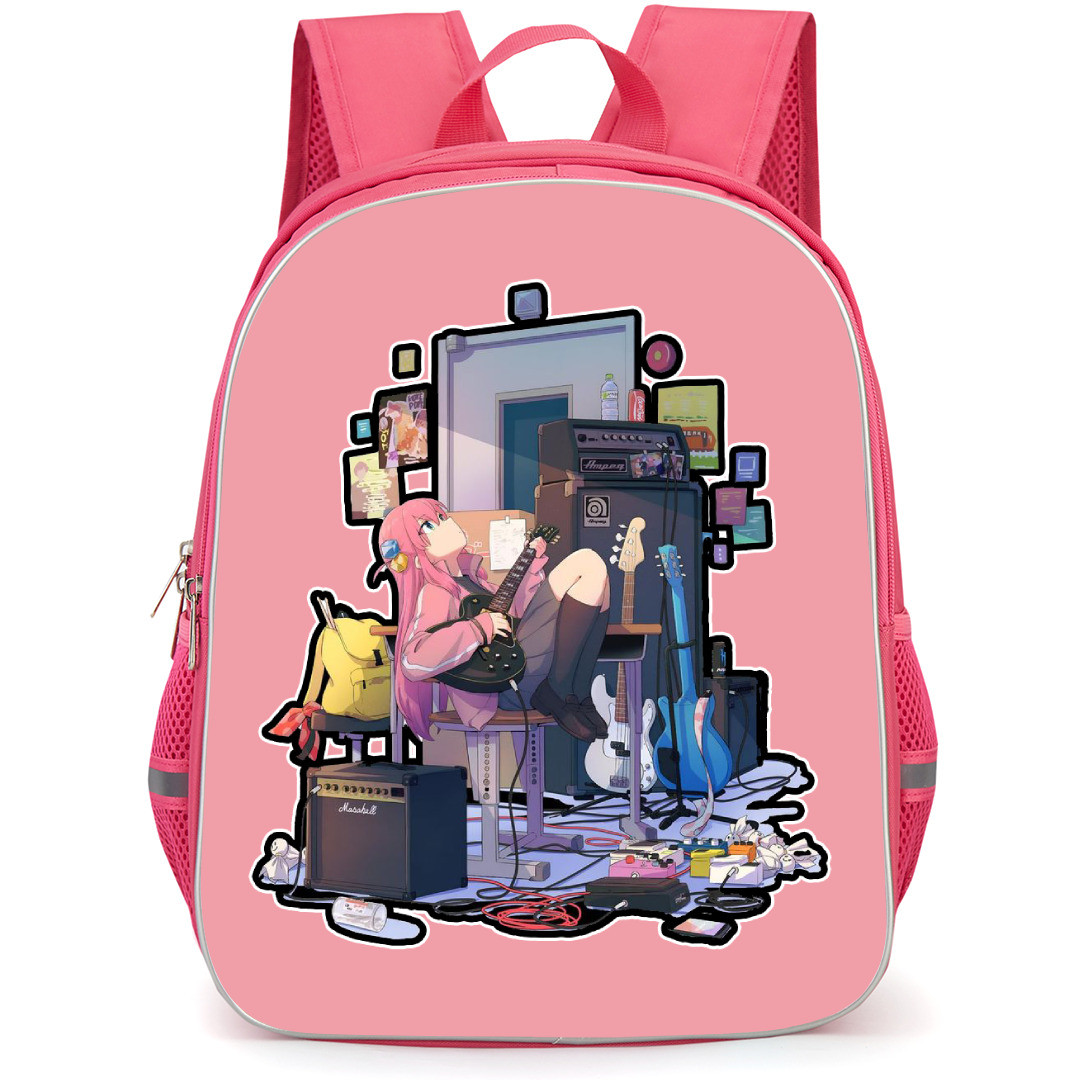 Bocchi The Rock Hitori Gotoh Backpack StudentPack - Hitori Gotoh Plays Guitar In Her Practice Room Anime Art Sticker
