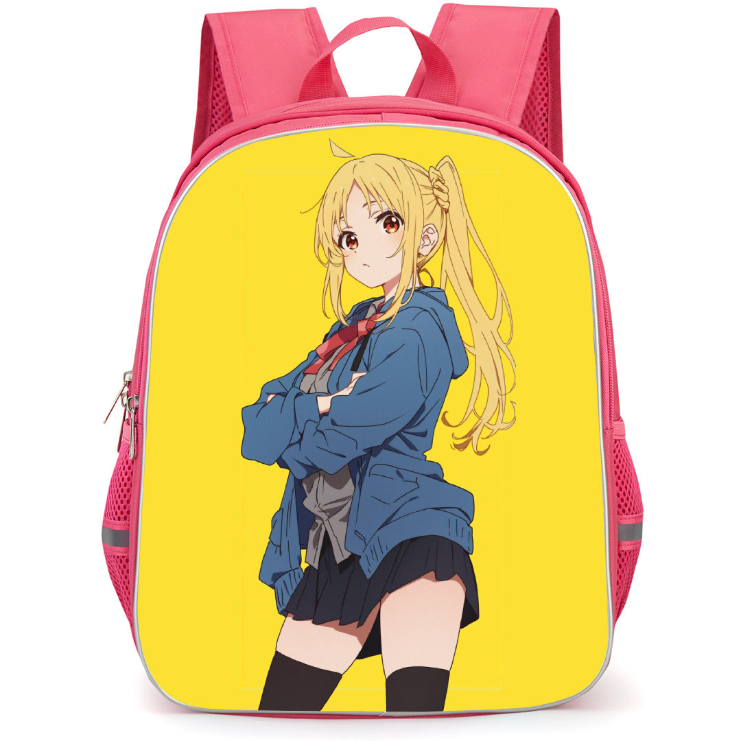 Bocchi The Rock Nijika Ijichi Backpack StudentPack - Nijika Ijichi Standing On Yellow Background