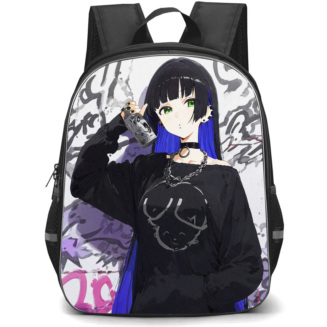 Bocchi The Rock PA-San Backpack StudentPack - PA-San Standing On Graffiti Art Background