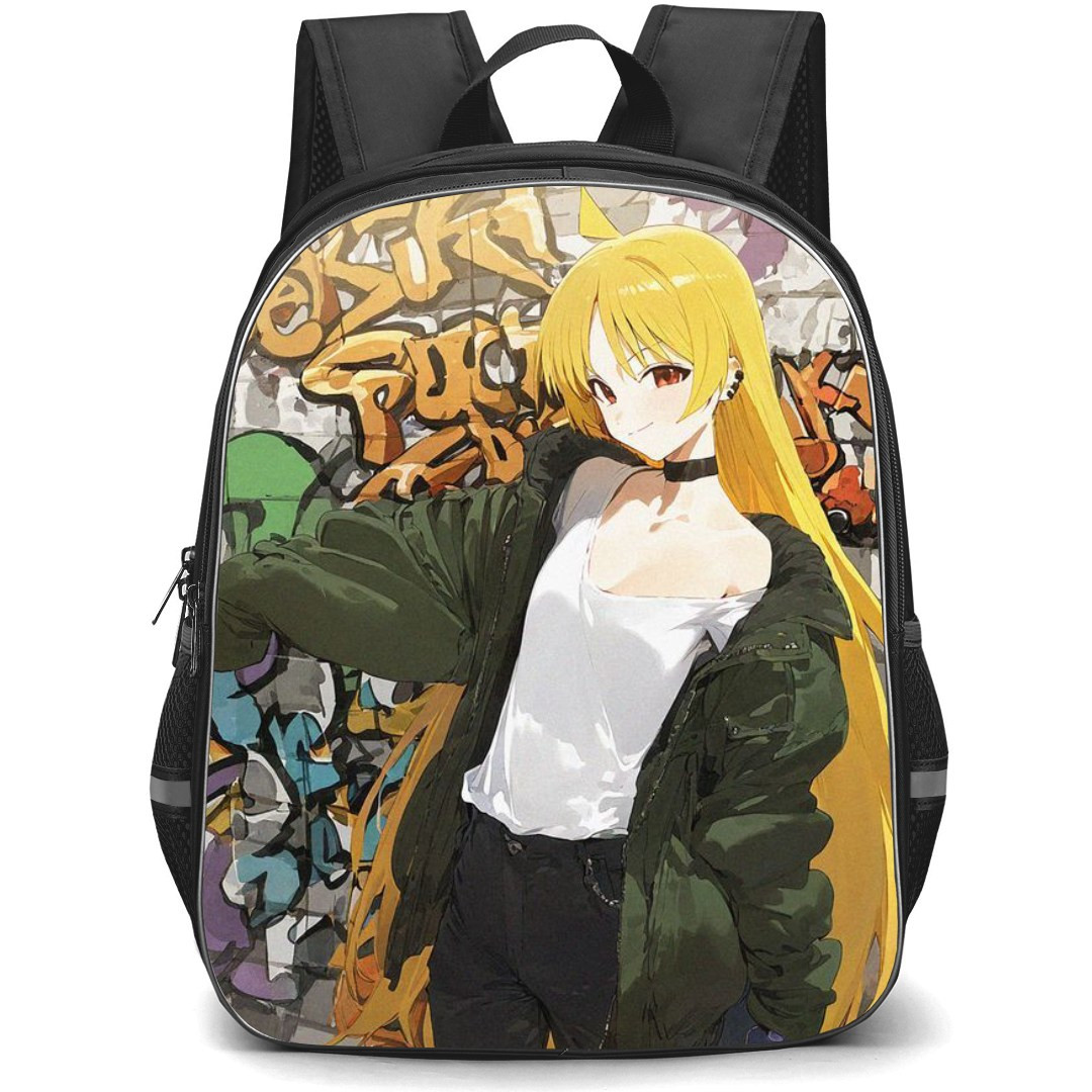 Bocchi The Rock Seika Ijichi Backpack StudentPack - Seika Ijichi Anime Art Standing On Graffiti Wall Background