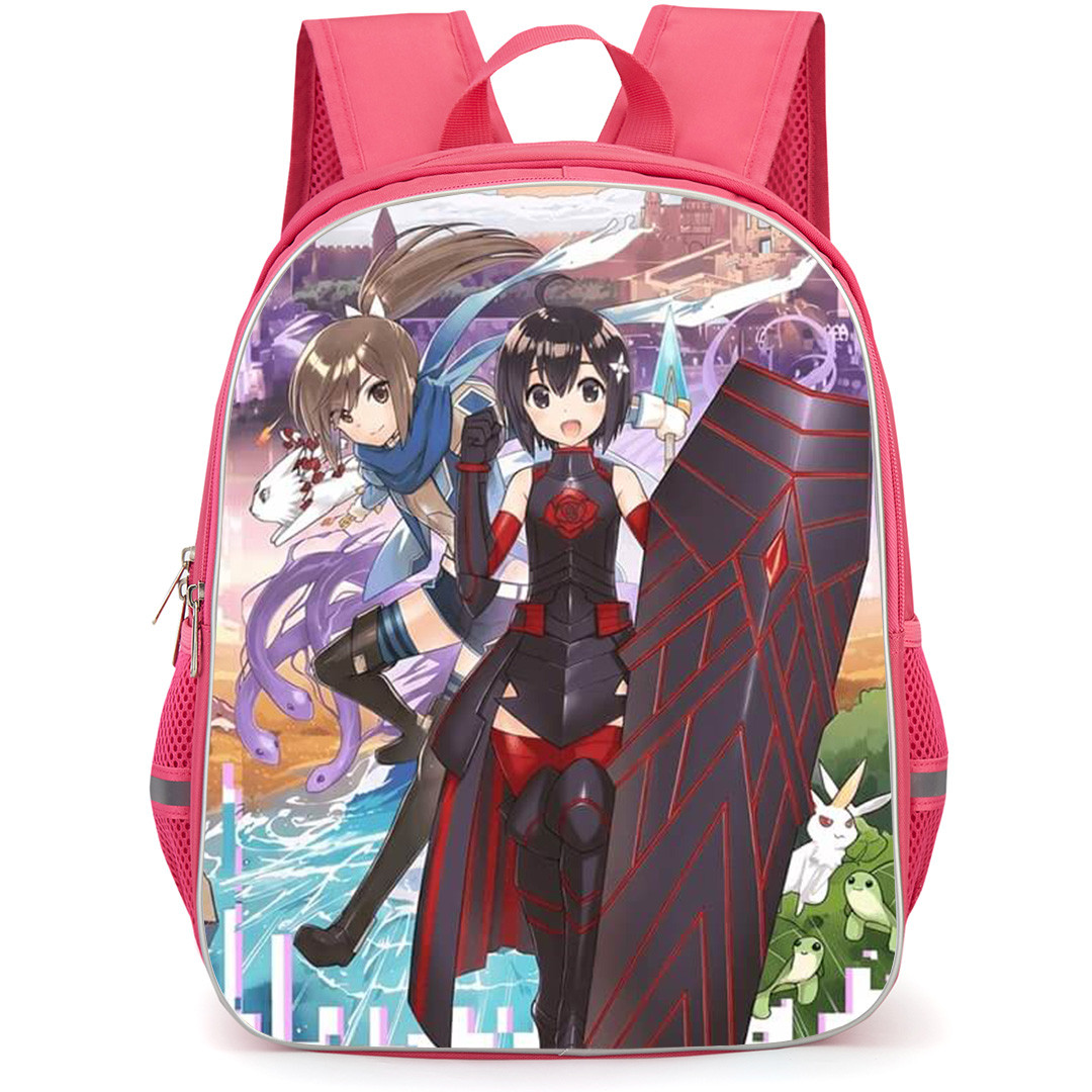 Bofuri I Don't Want to Get Hurt so I'll Max Out My Defense Backpack School Bag StudentPack - Maple And Sally Ready for Battle with Sunny Day Background