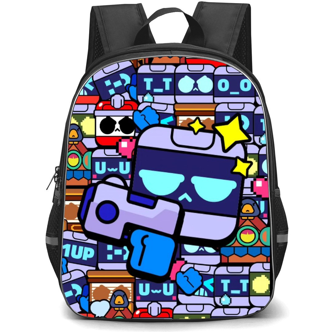 Brawl Stars 8-Bit Backpack StudentPack - Brawl Stars 8-Bit Emoji Illustration Art Poster