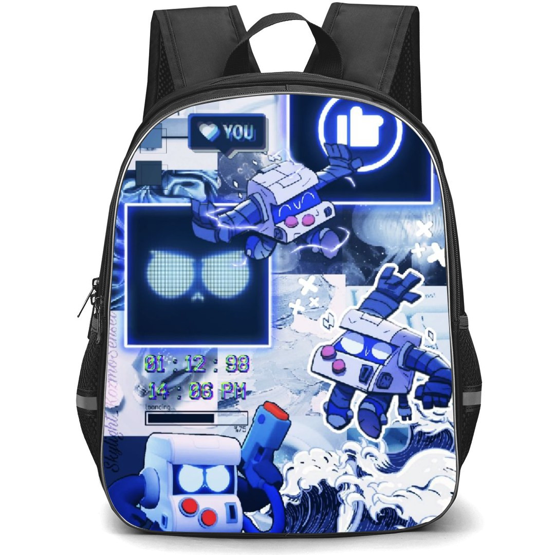 Brawl Stars 8-Bit Backpack StudentPack - Brawl Stars 8-Bit Winning Is All I Do Blue Effect Poster