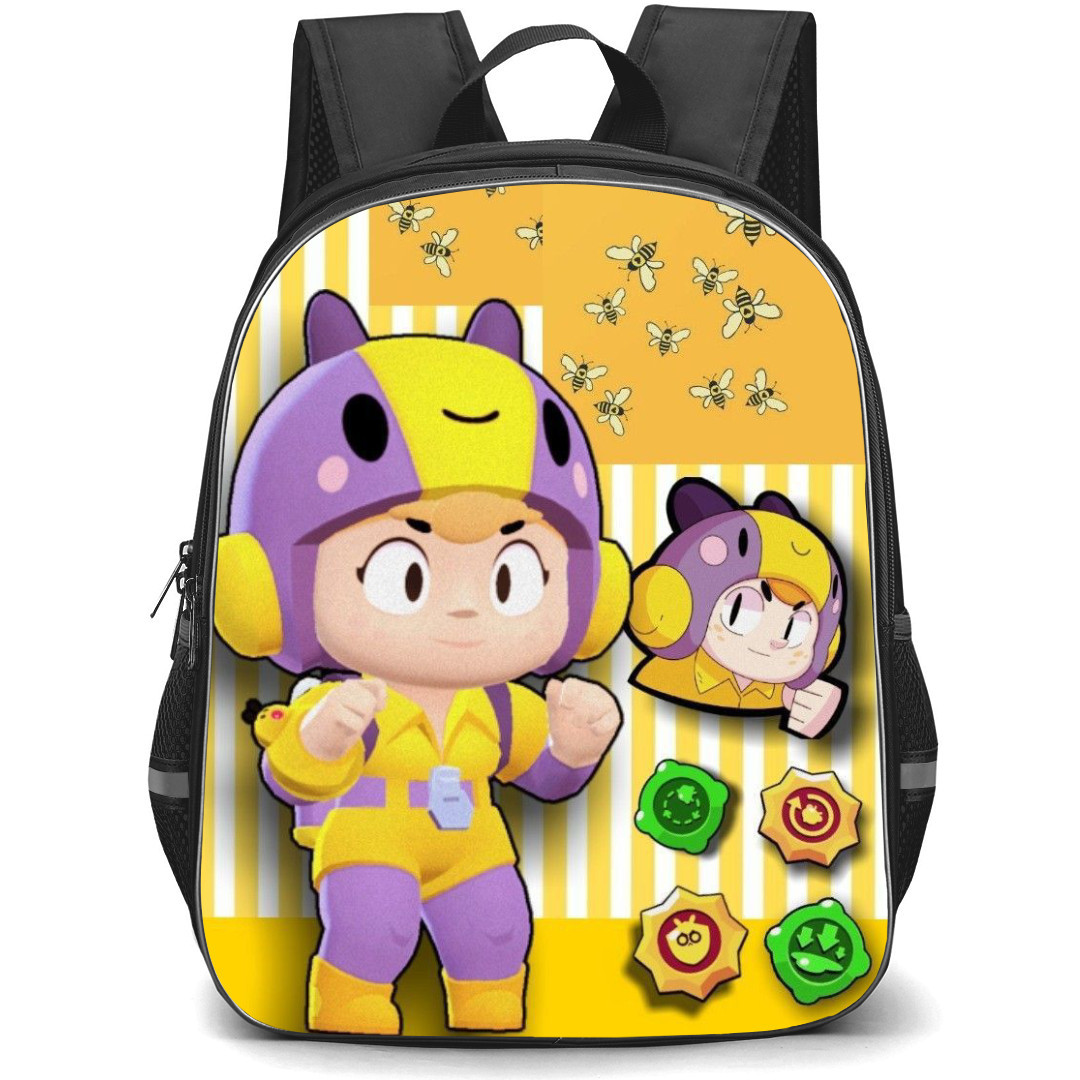Brawl Stars Bea Backpack StudentPack - Brawl Stars Bea Cartoon Character On Yellow Bee Background
