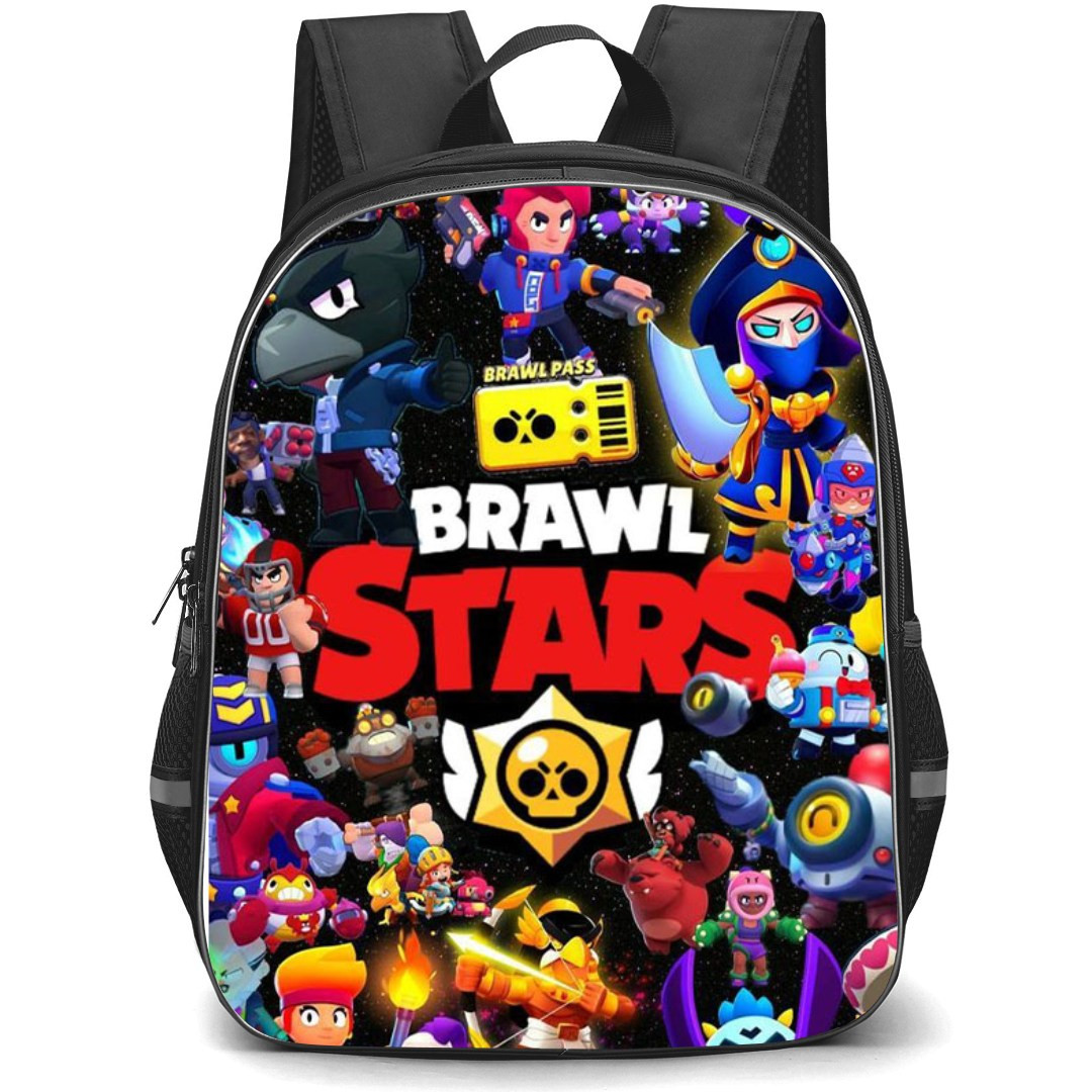 Brawl Stars Backpack StudentPack - Brawl Stars Characters On Dark Sky Background