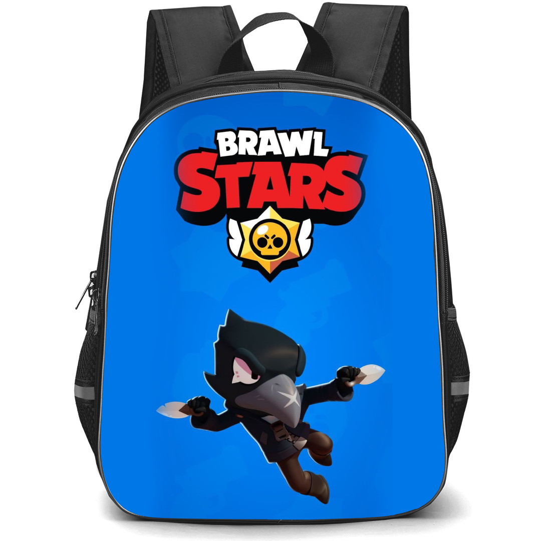 Brawl Stars Crow Backpack StudentPack - Brawl Stars Crow Flying On Blue Background