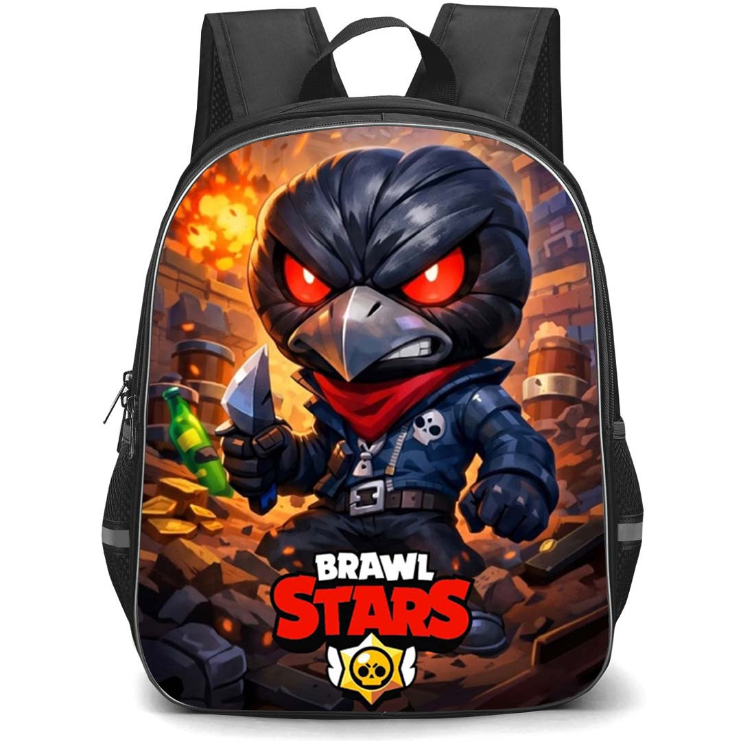 Brawl Stars Crow Backpack School Bag StudentPack - Crow Ruined City Warrior Poster