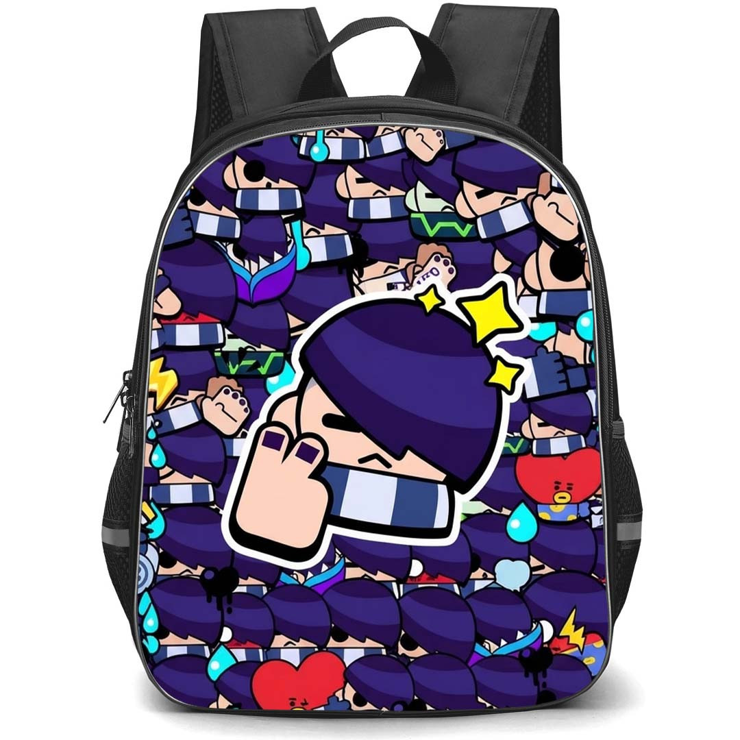 Brawl Stars Edgar Backpack School Bag StudentPack - Edgar Icon Pattern Art Poster
