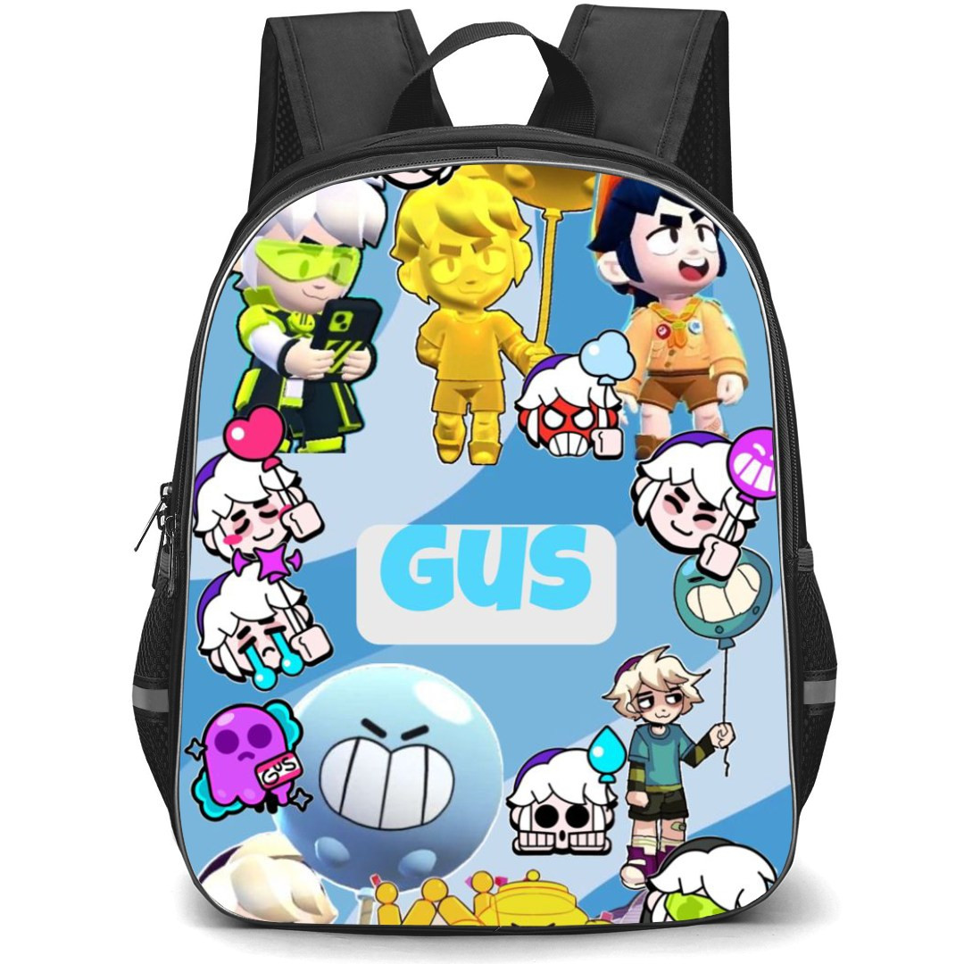 Brawl Stars Gus Backpack StudentPack - Brawl Stars Gus Stickers On SkyBlue Background