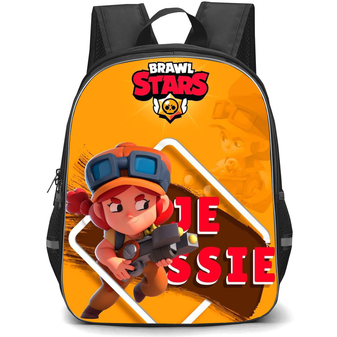 Brawl Stars Jessie Backpack StudentPack - Brawl Stars Jessie Standing On Orange Background