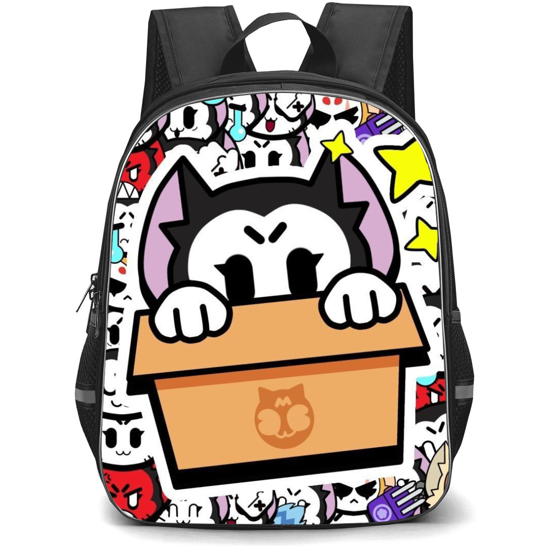 Brawl Stars Kit Backpack StudentPack - Brawl Stars Kit Sticker On Pattern Art Background