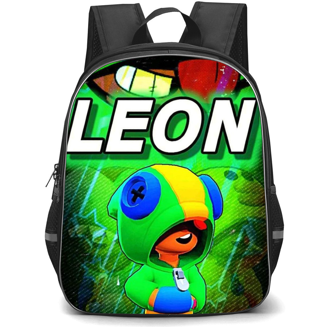Brawl Stars Leon Backpack StudentPack - Brawl Stars Leon Standing On Neon Background