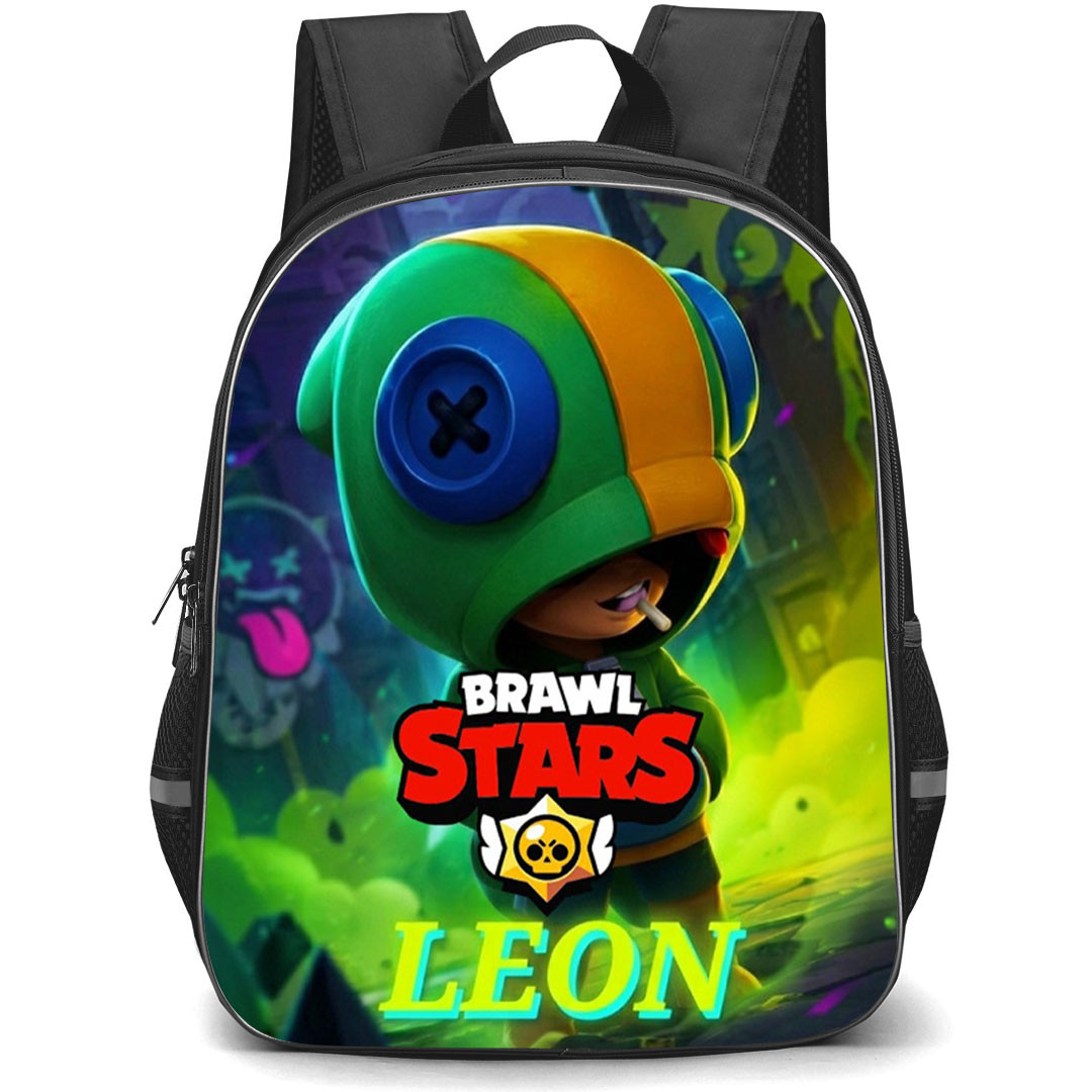 Brawl Stars Leon Backpack School Bag StudentPack - Leon Toxic Shadows Poster