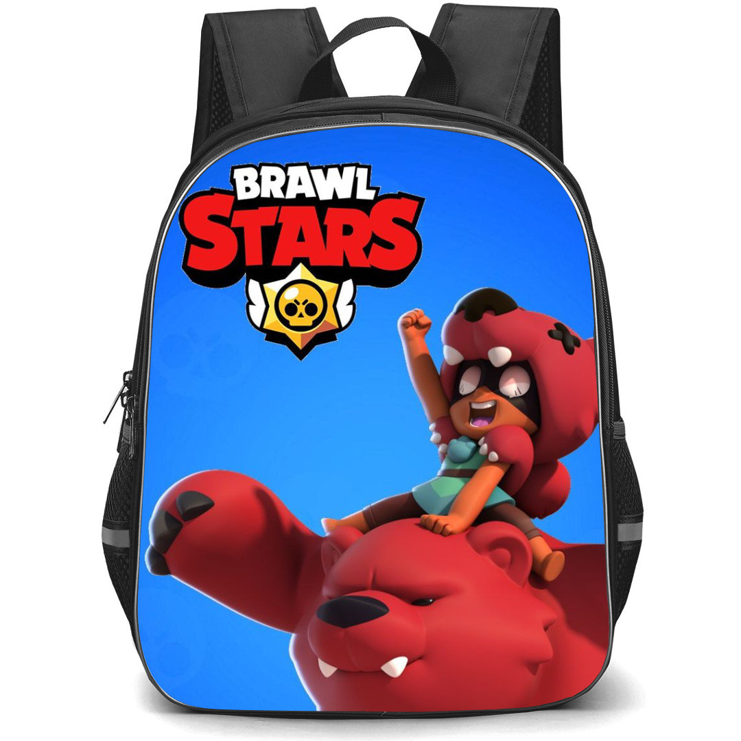 Brawl Stars Nita Backpack StudentPack - Brawl Stars Nita And Bear On Blue Background