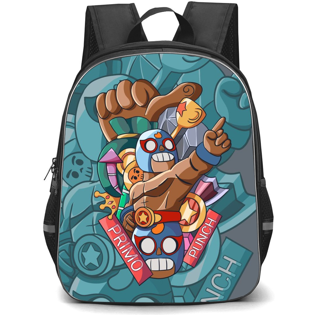 Brawl Stars El Primo Backpack StudentPack - Brawl Stars El Primo Punch Illustration Art Poster
