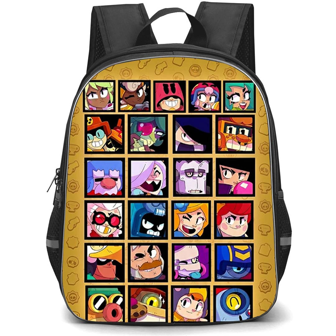 Brawl Stars Backpack School Bag StudentPack - Brawl Stars Retro Brawler Portrait Grid Poster