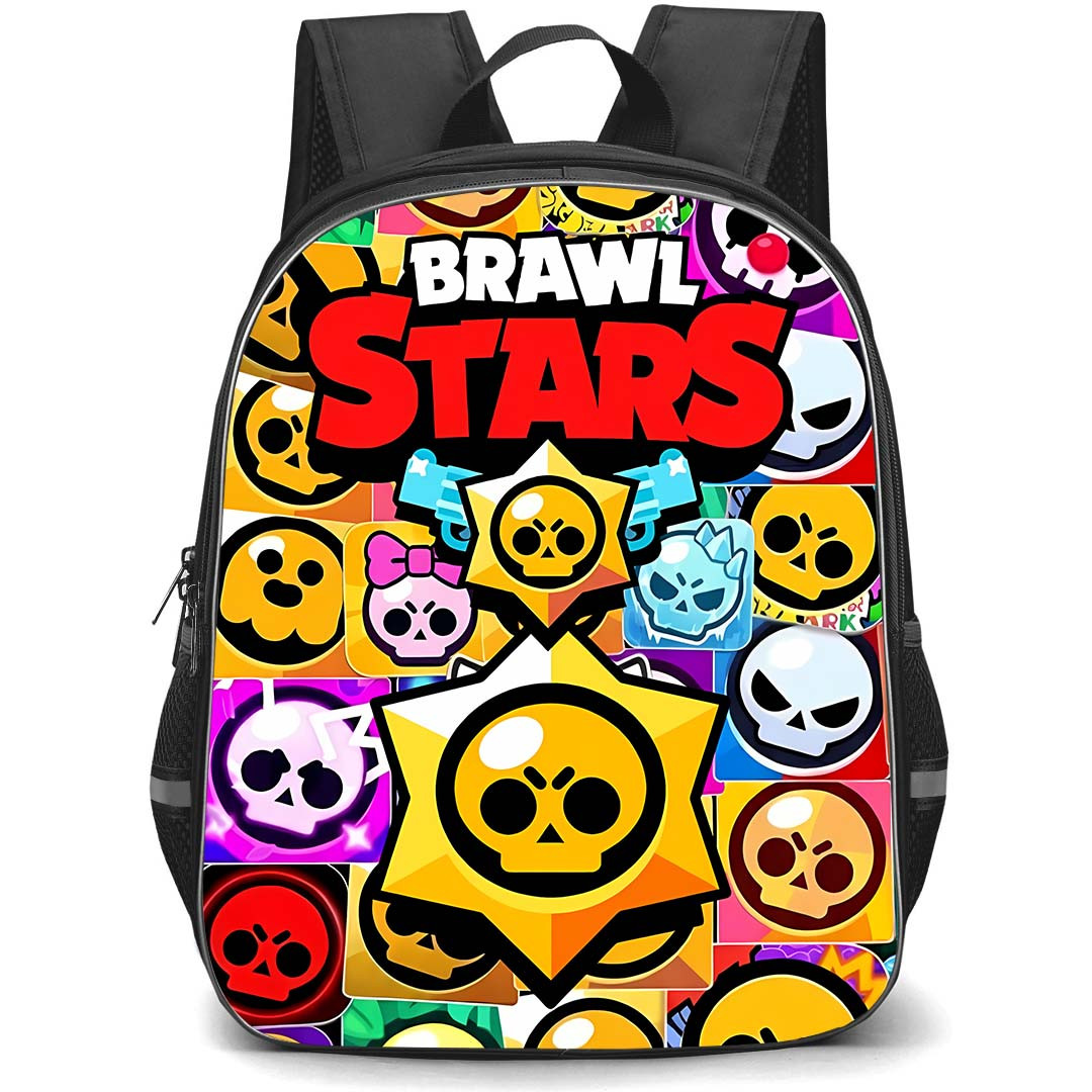 Brawl Stars Backpack School Bag StudentPack - Brawl Stars Skull Icon Collage Poster