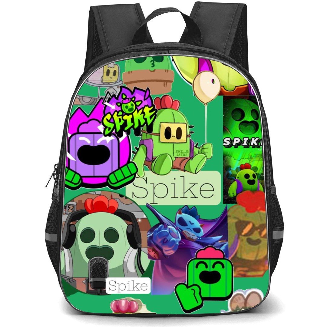Brawl Stars Spike Backpack StudentPack - Brawl Stars Spike Collage Green Background Poster