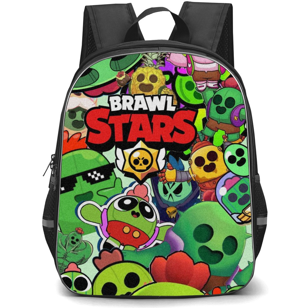 Brawl Stars Spike Backpack StudentPack - Brawl Stars Spike Standing With Green Neon Dark Background