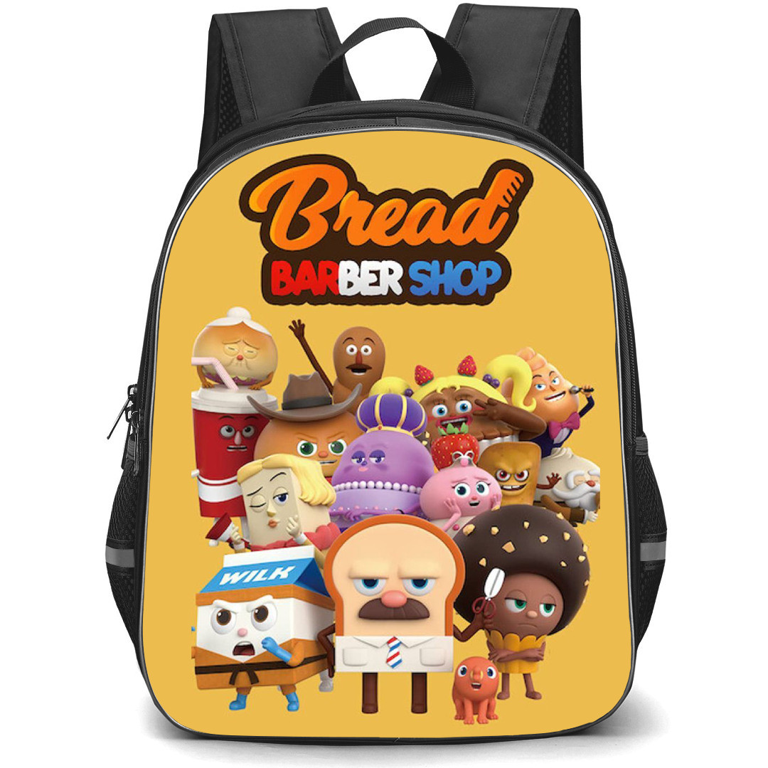 Bread Barbershop Backpack School Bag StudentPack - Characters Fierce Series Poster Mustard Background