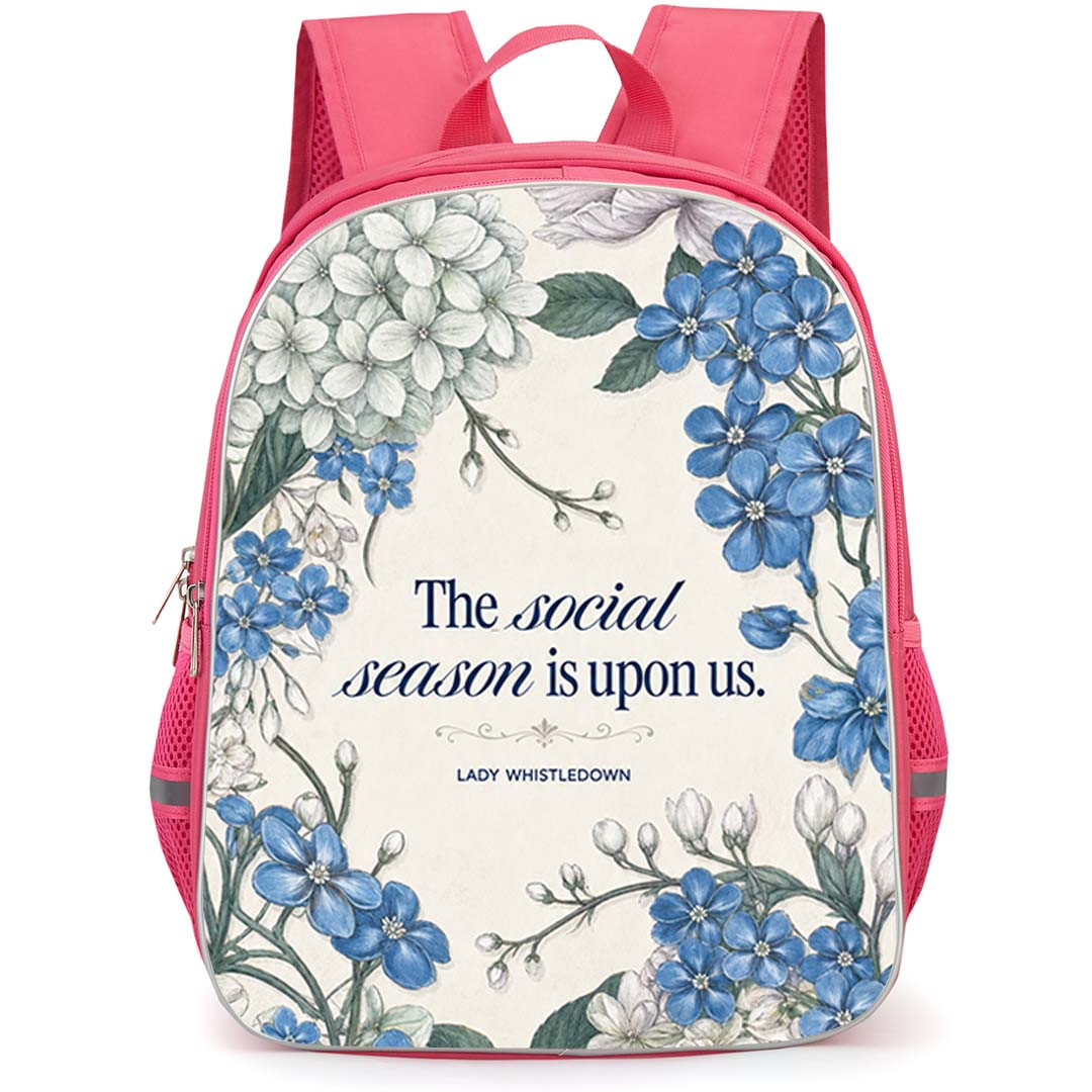 Bridgerton Backpack School Bag StudentPack - Bridgerton Lady Whistledown Blue Floral Aesthetic Poster