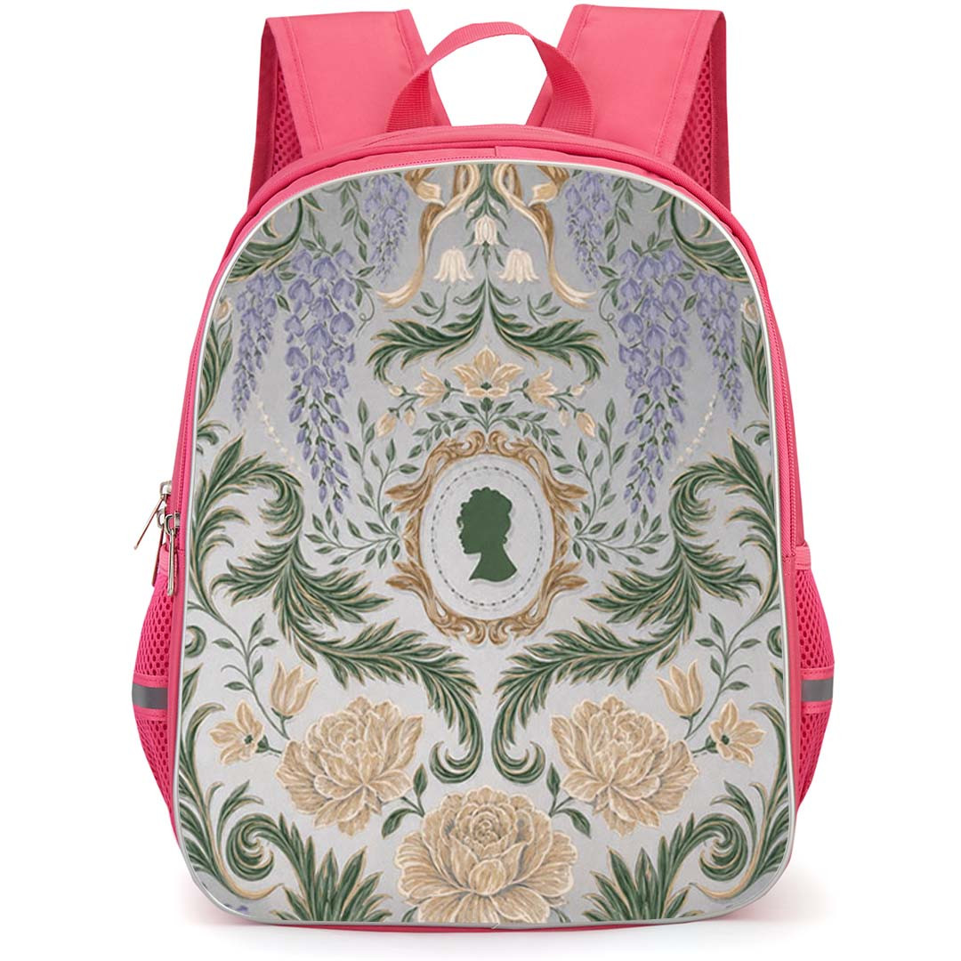 Bridgerton Backpack School Bag StudentPack - Bridgerton Regency Damask Floral Pattern Poster