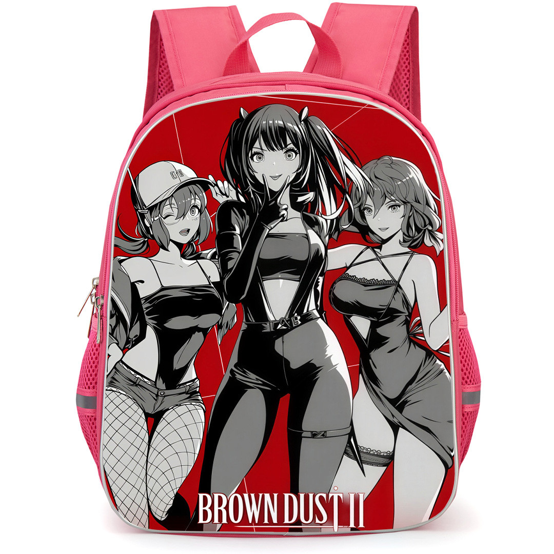 Brown Dust 2 Backpack School Bag StudentPack - Characters Black And Red Wallpaper
