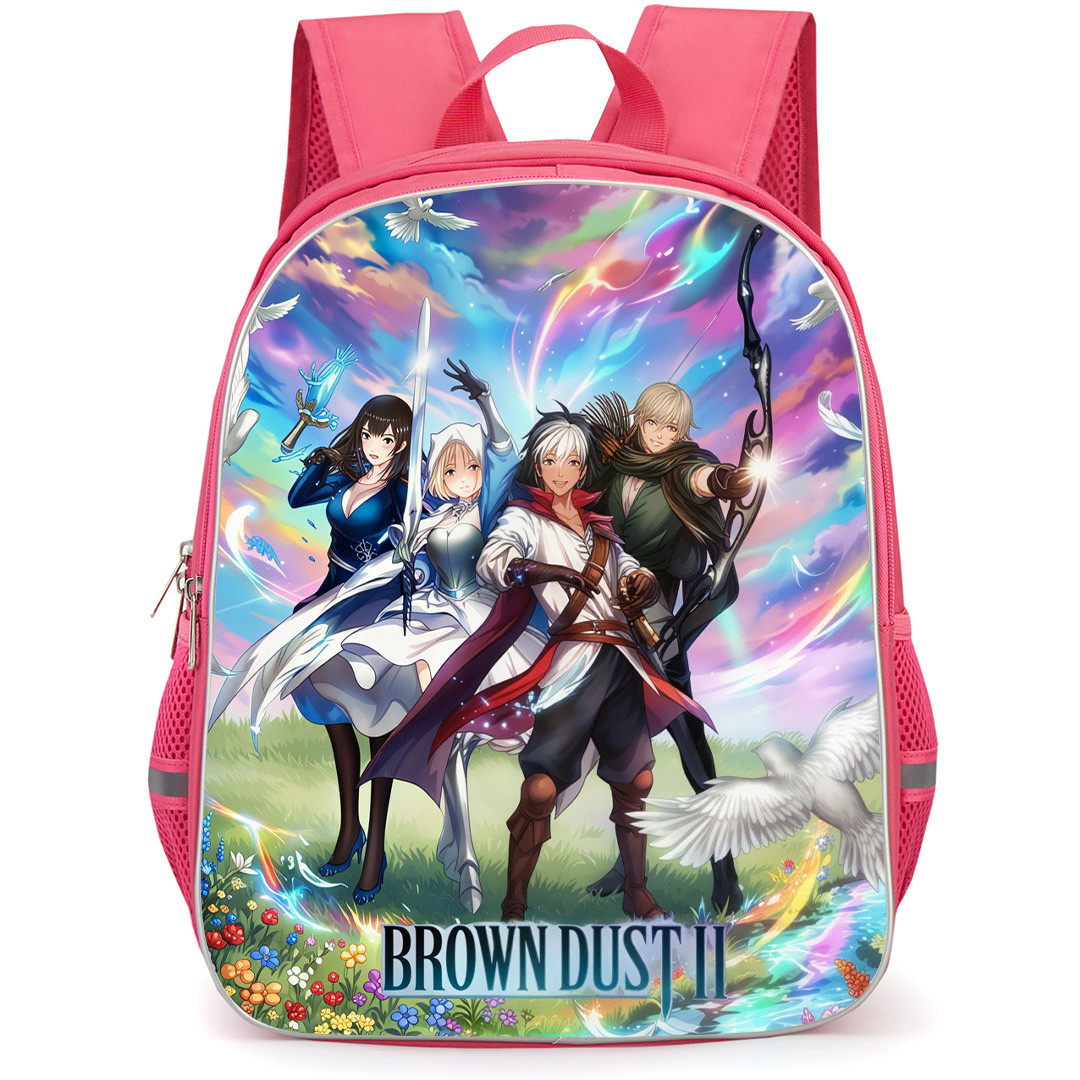 Brown Dust 2 Backpack School Bag StudentPack - Characters Sky And Birds Background Wallpaper