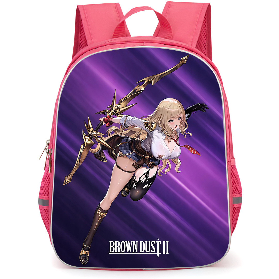 Brown Dust 2 Backpack School Bag StudentPack - Eleaneer Attack Purple Background Wallpaper