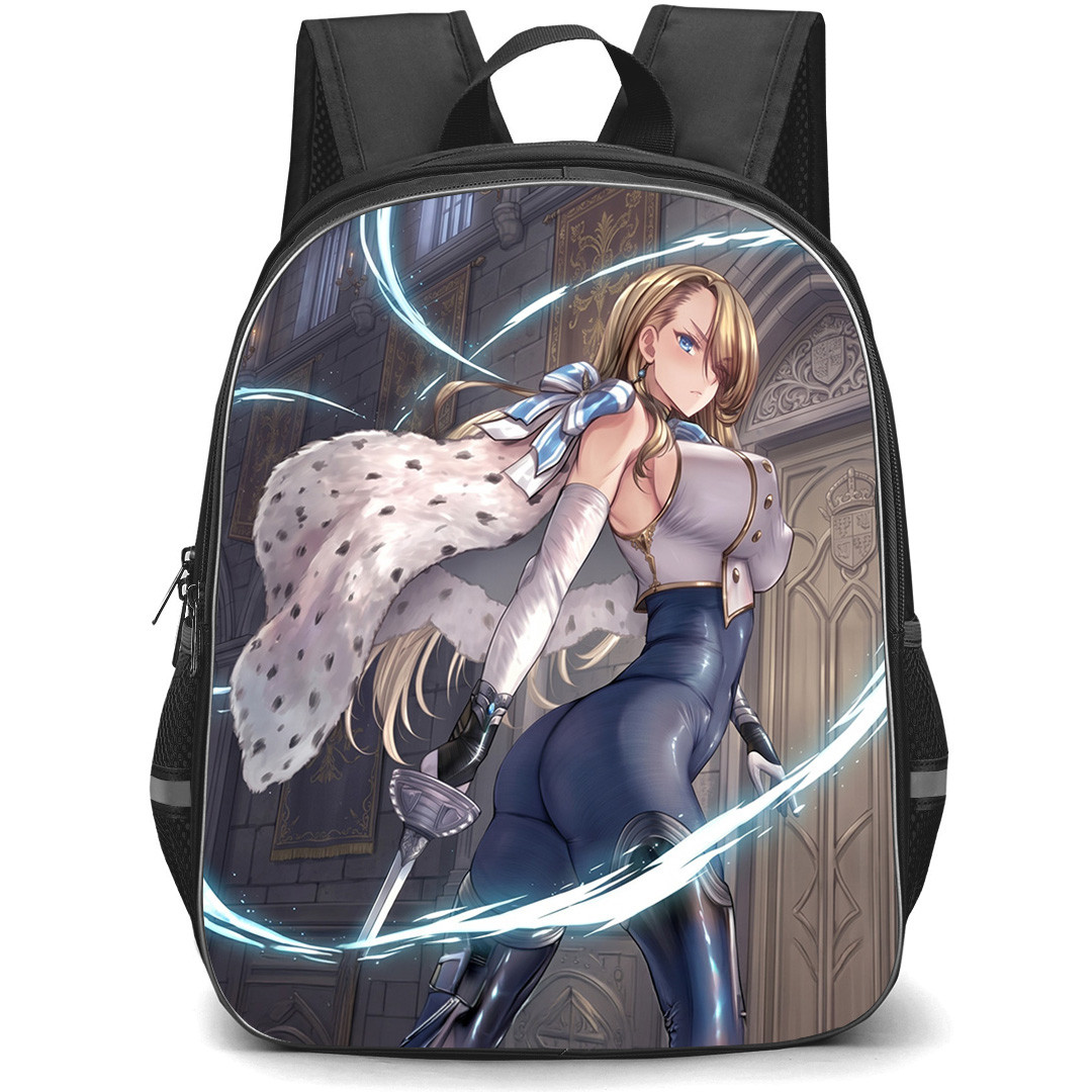 Brown Dust 2 Wilhelmina Backpack School Bag StudentPack - Wilhelmina Side Pose Holding Weapon Poster