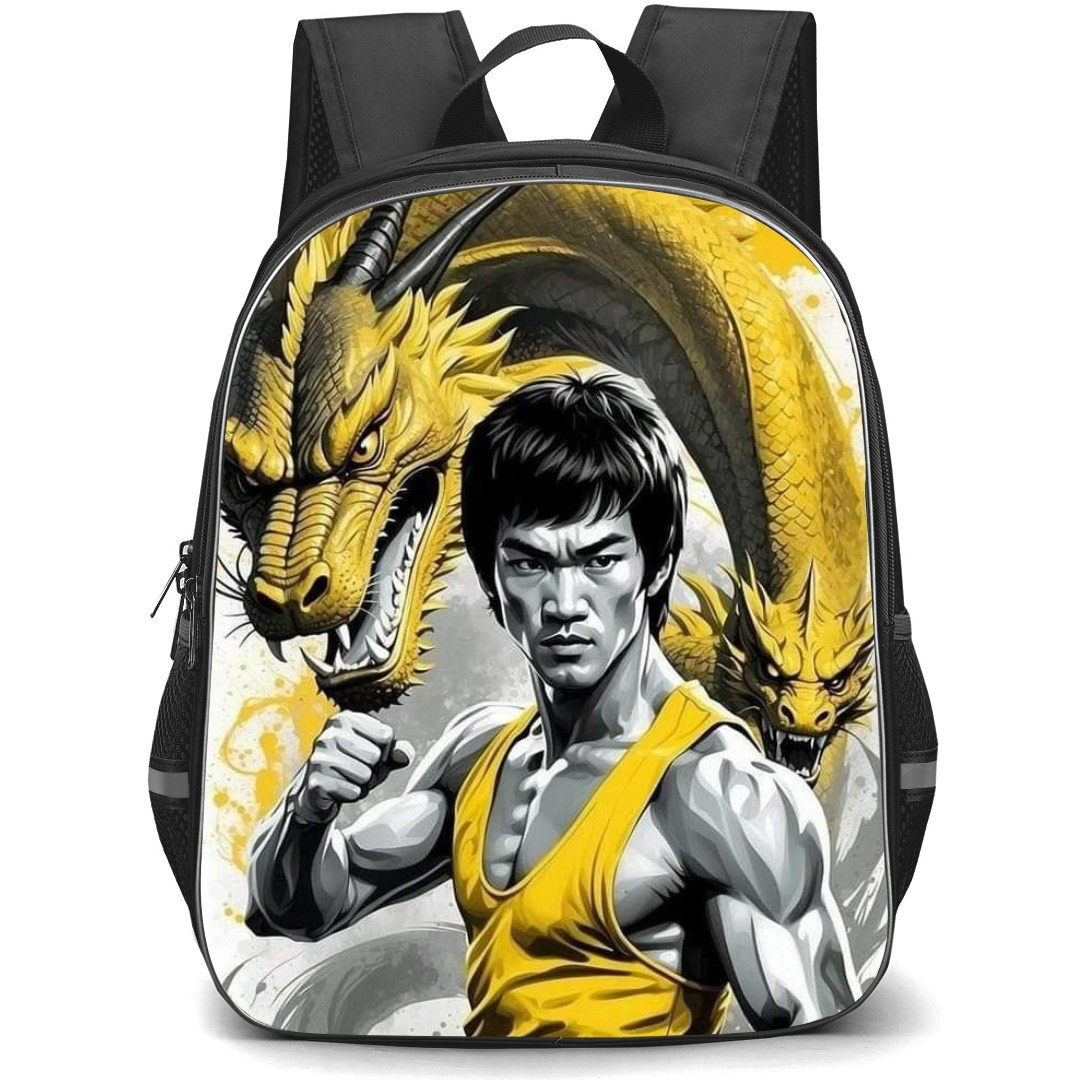 Bruce Lee Backpack StudentPack - Bruce Lee Yellow Dragon Portrait
