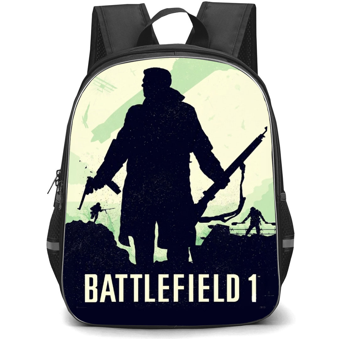 Battlefield Backpack School Bag StudentPack - Battlefield 1 Silhouette Gun Game Cover Art