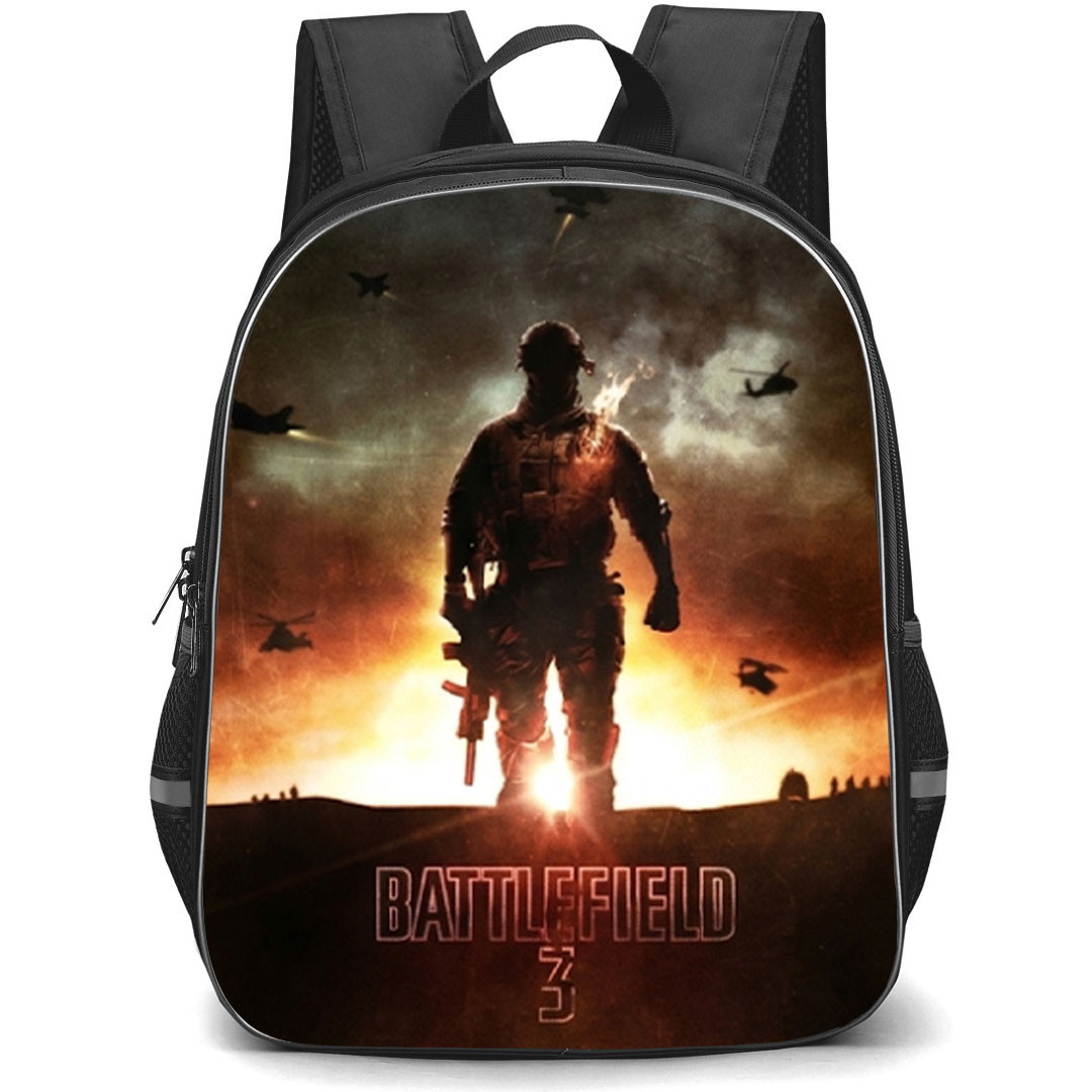 Battlefield Backpack School Bag StudentPack - Battlefield 3 Sunset War Game Cover Art