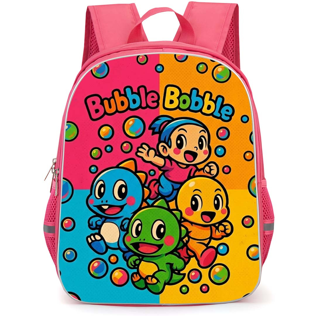 Bubble Bobble Backpack School Bag StudentPack - Bubble Bobble Colorful Characters Game Poster