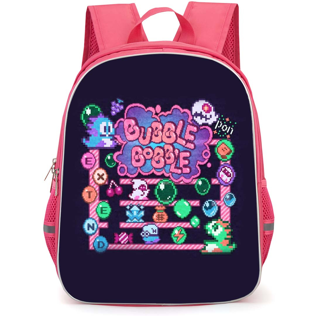 Bubble Bobble Backpack School Bag StudentPack - Bubble Bobble Game Pixel Art Poster