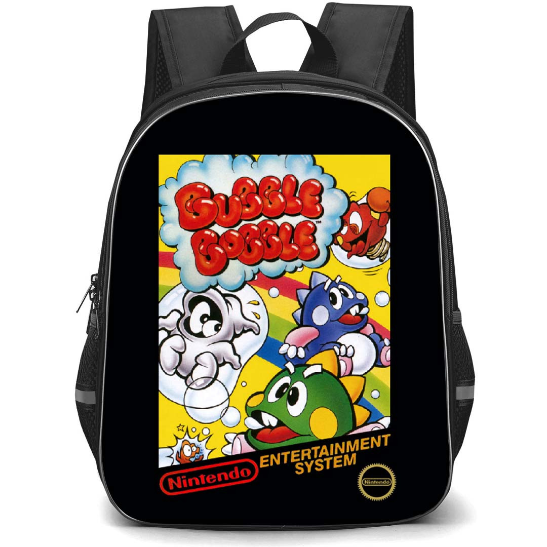 Bubble Bobble Backpack School Bag StudentPack - Bubble Bobble Nintendo Retro Cover Art