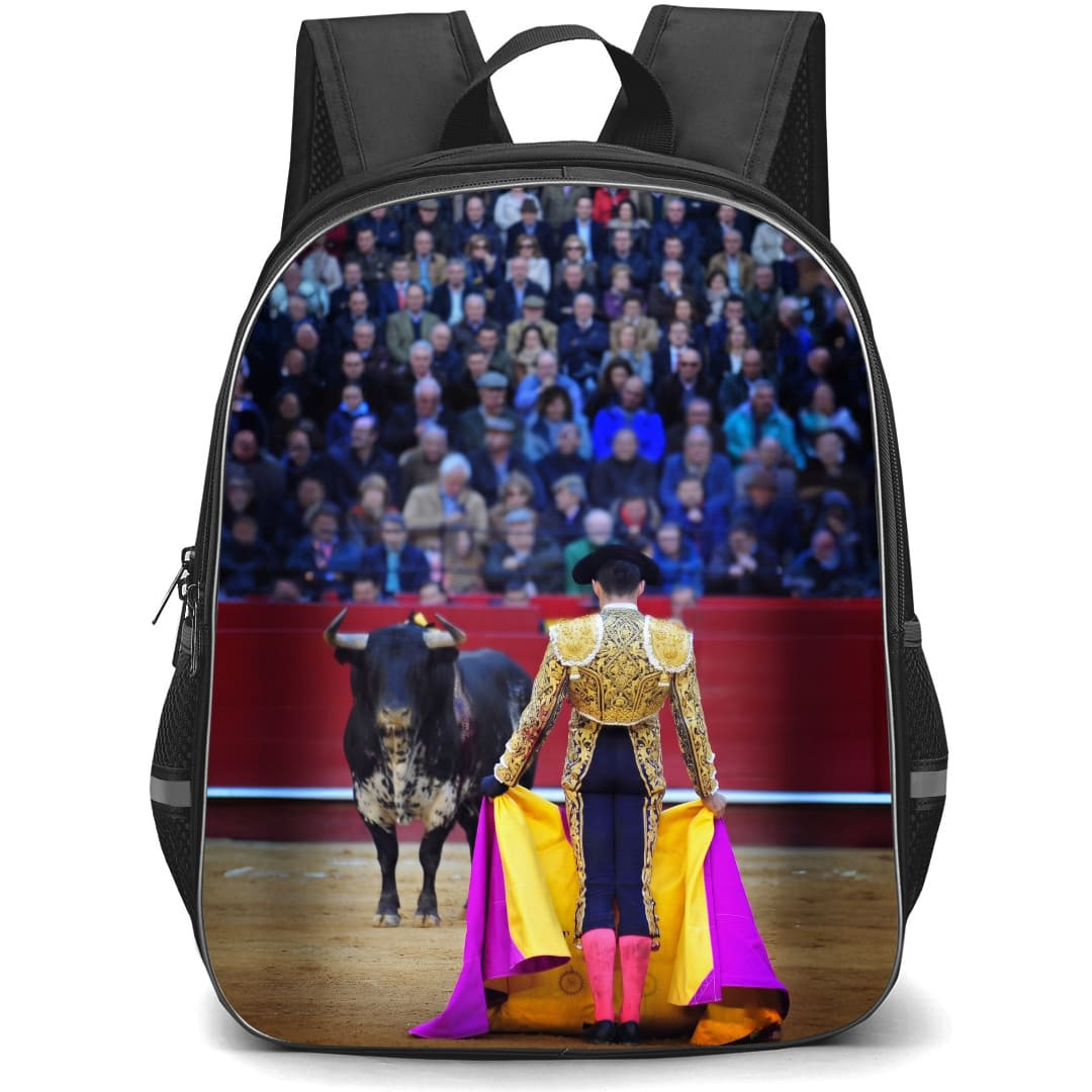 Bullfighters Backpack School Bag StudentPack - Bullfighters Matador And Bull Staredown