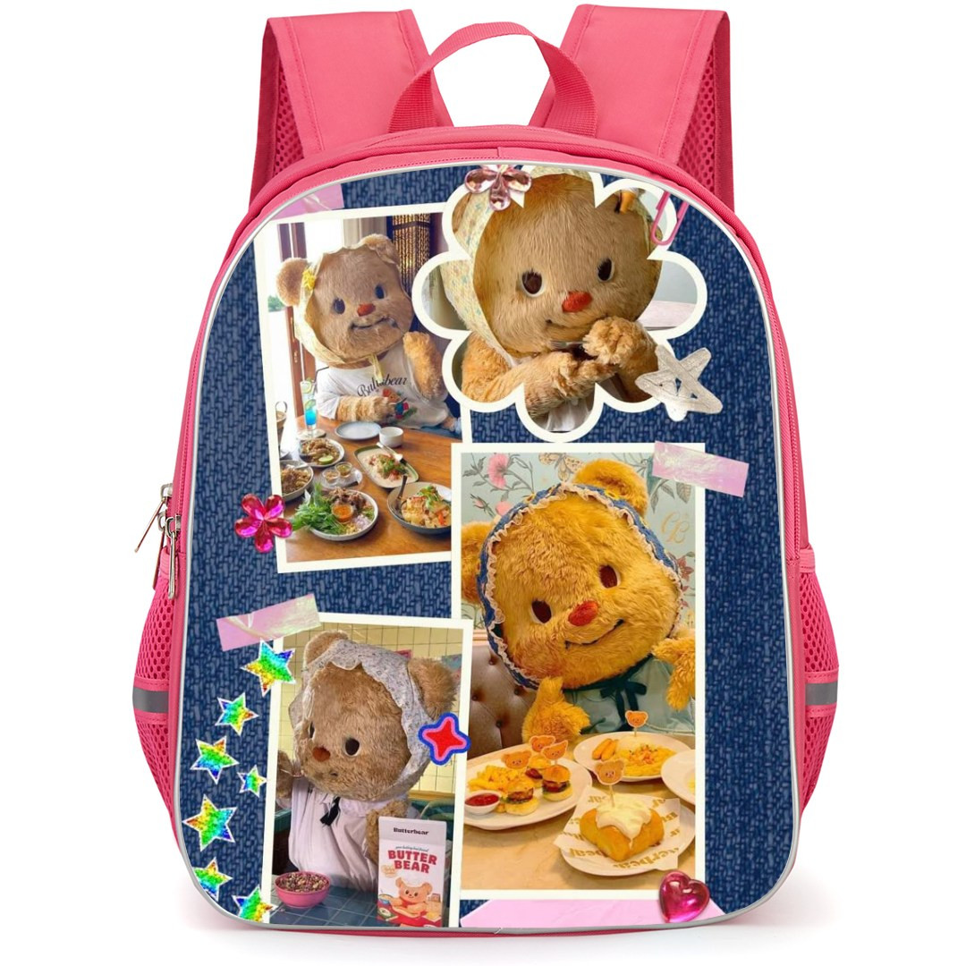 Butterbear Backpack StudentPack - Butterbear Collage Blue Background
