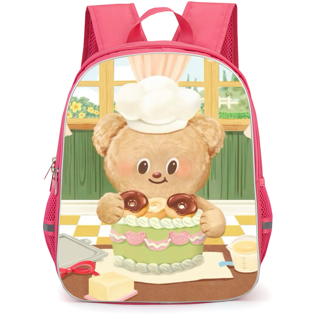 Butterbear Backpack StudentPack - Butterbear Eating Cake and Donuts