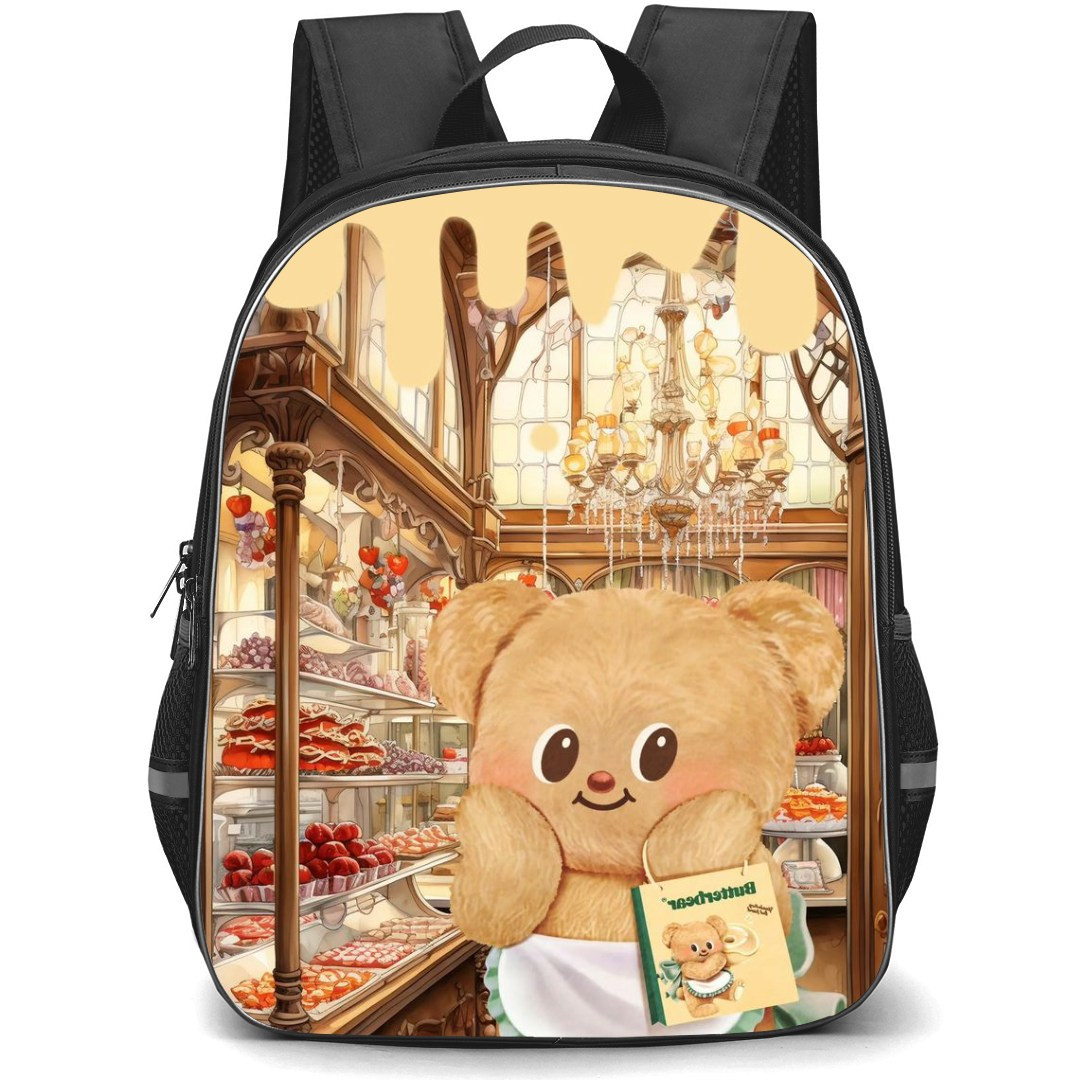 Butterbear Backpack StudentPack - Butterbear Shopping Cakes Background