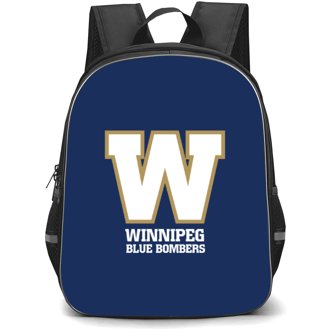 Winnipeg Blue Bombers Backpack School Bag StudentPack - Logo In Blue Background