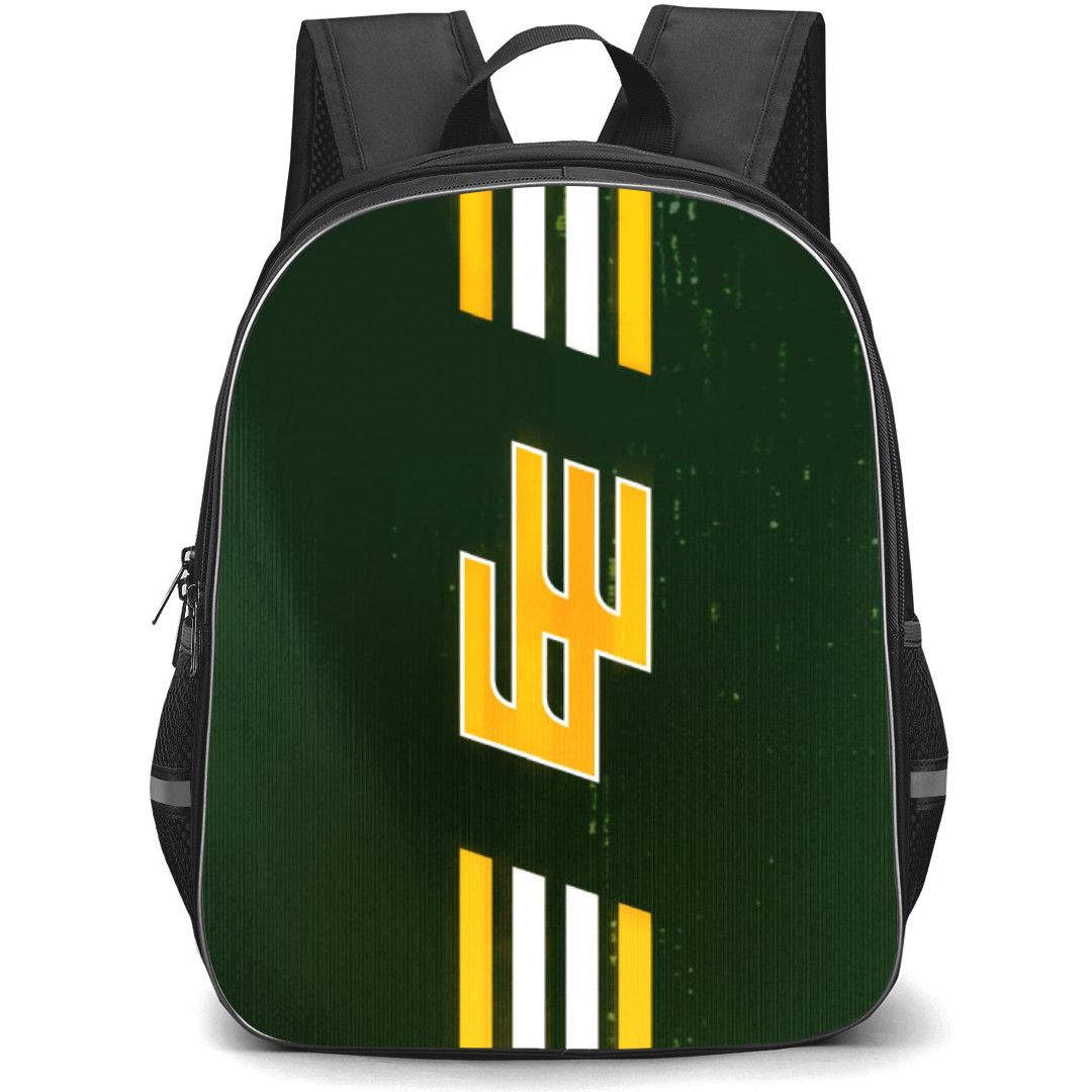 Edmonton Elks Backpack School Bag StudentPack - Logo In White Yellow And Green Background