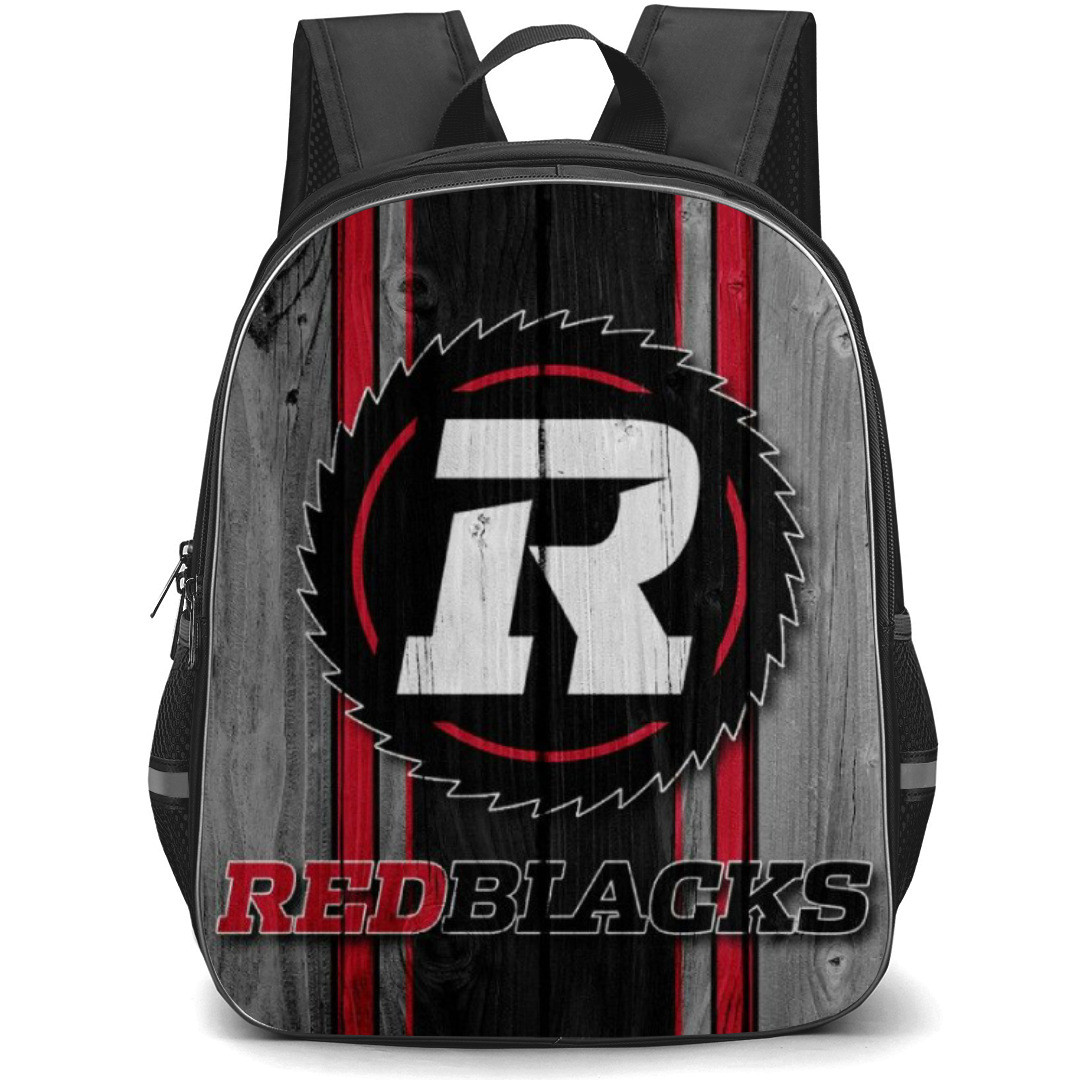 Ottawa Redblacks Backpack School Bag StudentPack - Logo Grunge Wood Background